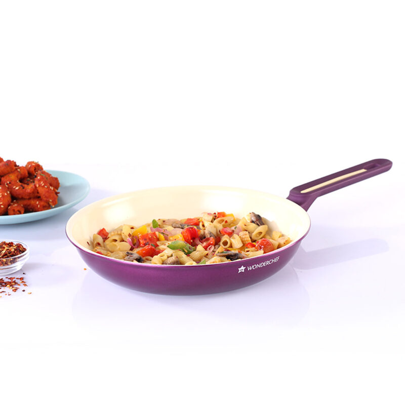 Bellagio Fry Pan | 20 cm | 1.1 L | Non-Stick Ceramic Coating | Non-Toxic | Pure Aluminium | PFAS and PFOA Free | 3mm Thickness | Two-Tone Soft-Touch Handle | Firm Grip | 2 Years Warranty - Image 7