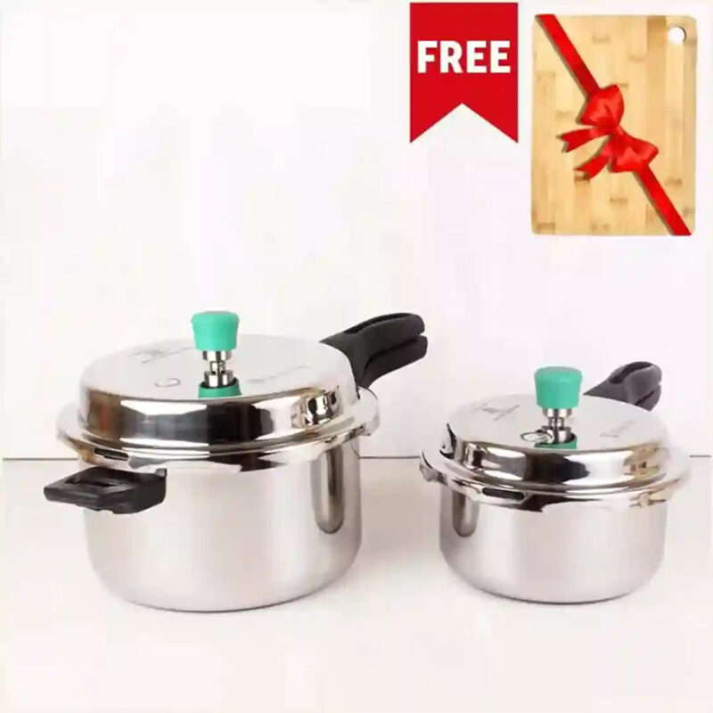 2L+5L RapidCuk Tri-ply Stainless Steel Pressure Cooker Combo+ Free ₹600 Wood Chopping Board, Premium Quality, 3 Layer Thick Body, 5Yr Warranty, ISI Certified, Induction & Gas - Image 14