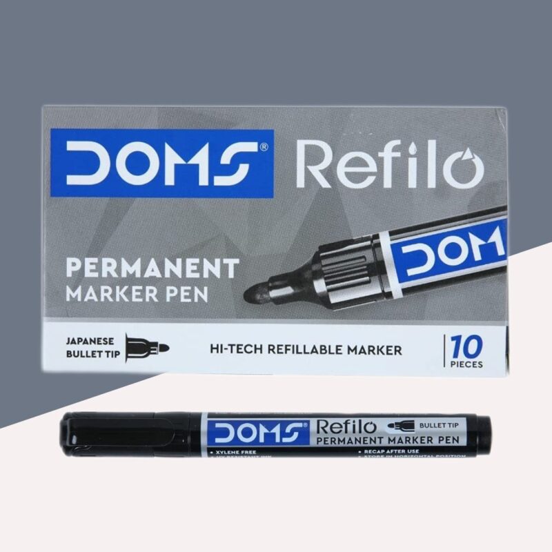 Doms Refilo Permanent Marker - Black ( Pack Of 1 )