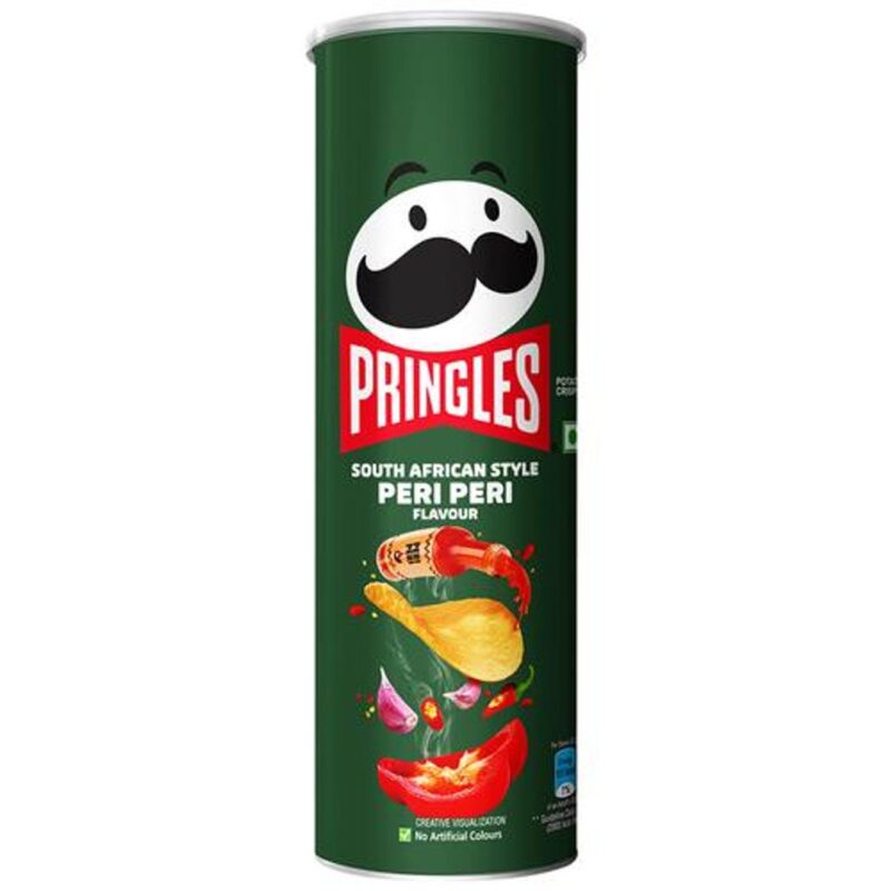 10x Pringles Potato Crisps - South African Style Peri Peri Flavour, Pack of 10 - 107g each