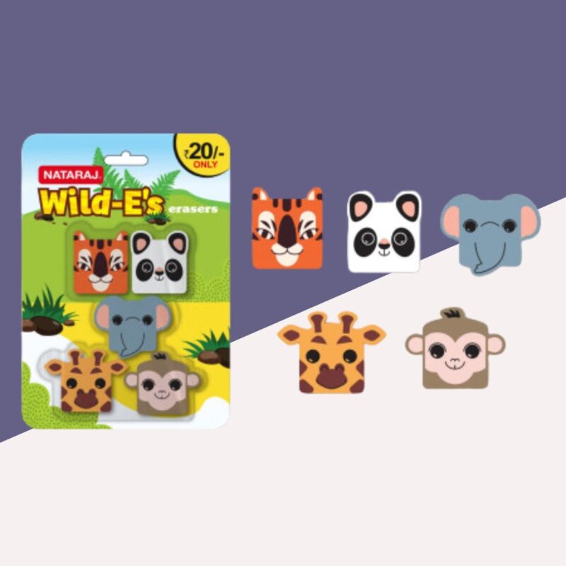 Nataraj Wild-e's Eraser set ( Pack of 5 )