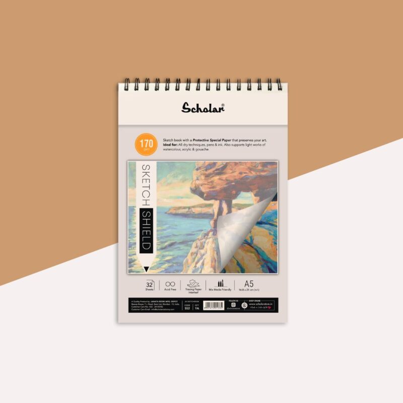 A5 Scholar Shield Butter Paper Sketch Book - 32 Sheets ( Pack of 1 )