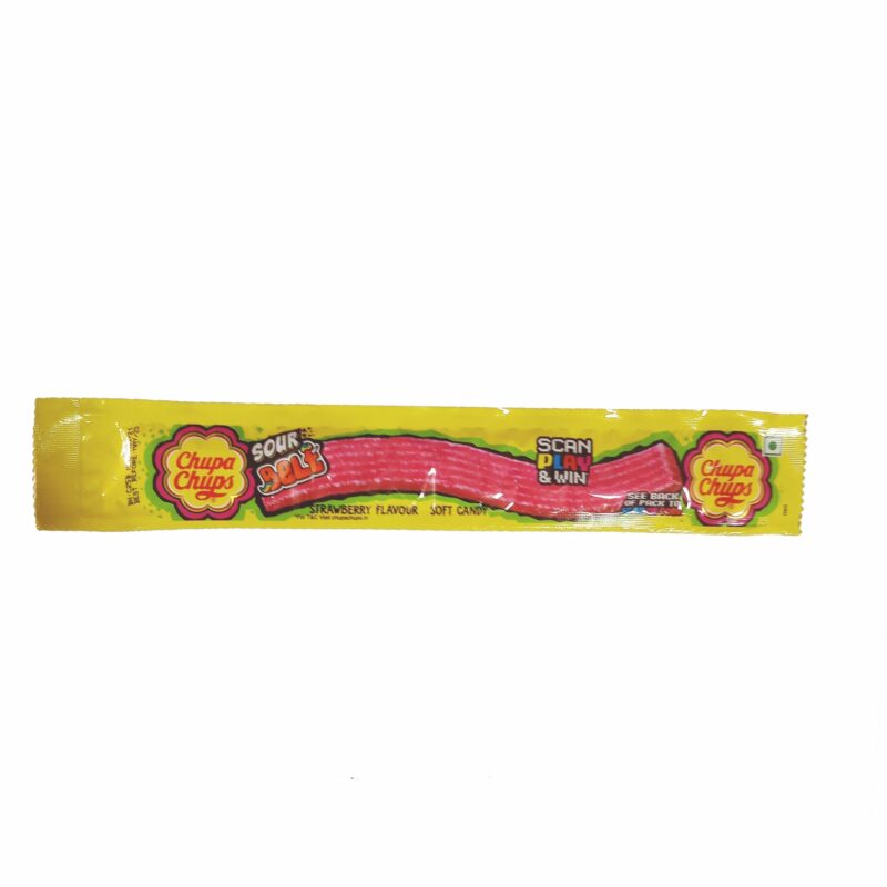 48x Chupa Chups Sour Belt, Mixed Fruit Flavour, Pack of 48 (10g each) - Image 2