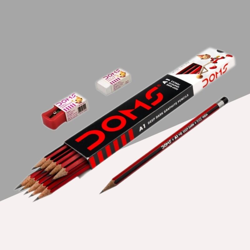 Doms A1 Deep Dark Graphite Pencil for Superior Writing ( Pack Of 10 )