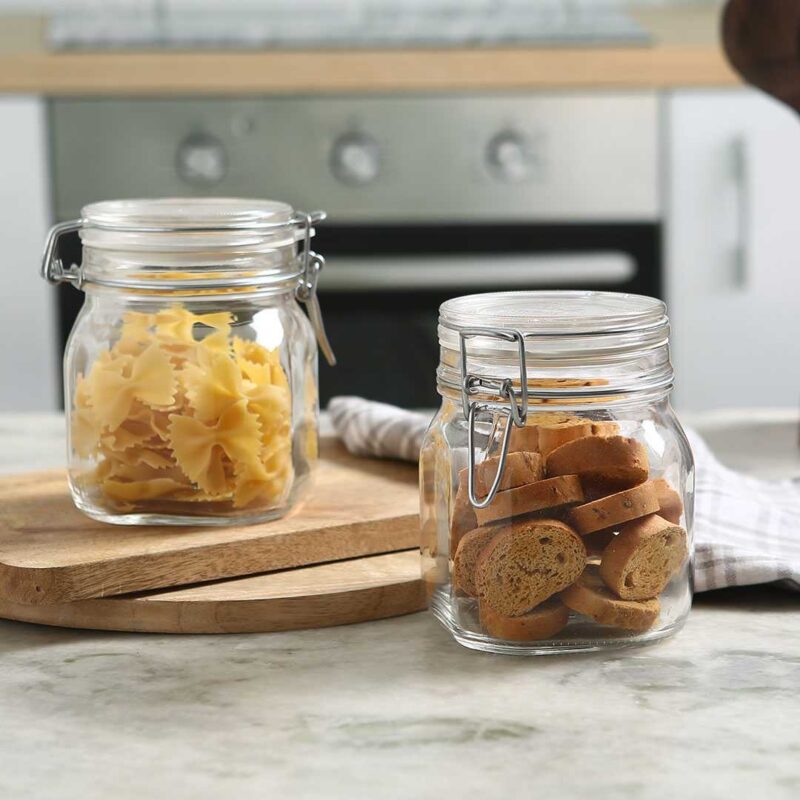 Bormioli Fido 2 Pc Set Glass Jar Container Medium - Image 9