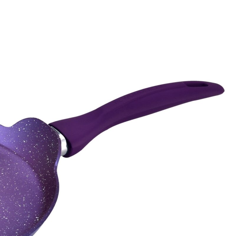 Blueberry Aluminium Non-Stick Cookware Set of 4 | Kadhai with Glass Lid 24cm, Fry Pan 24cm & Dosa Tawa 25cm | Induction Friendly Cookware | Soft Touch Handle | Pure Grade Aluminium | PFOA Free | 2 Year Warranty | Blue - Image 7