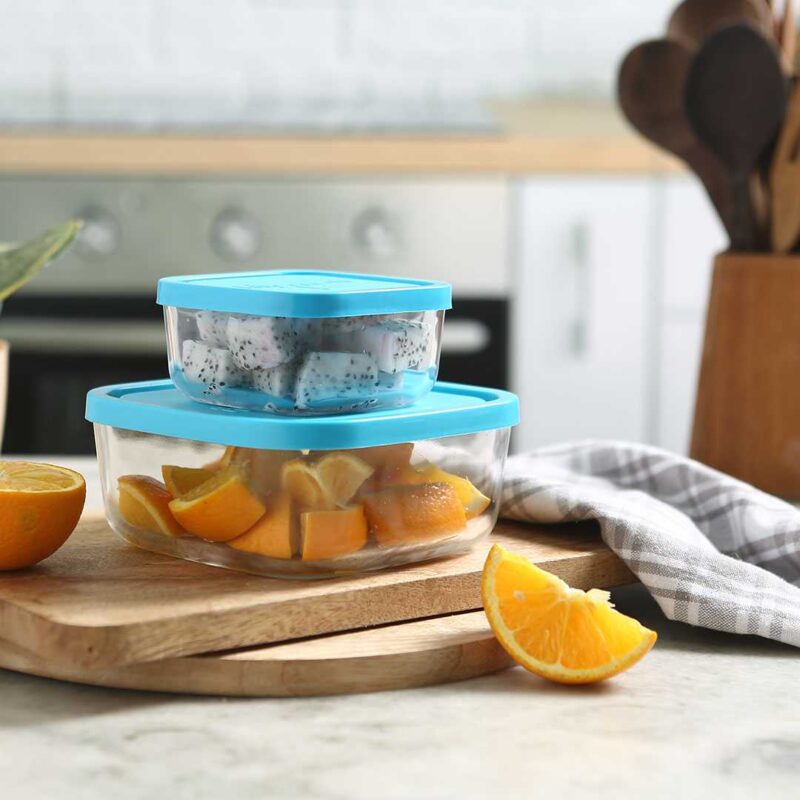 Bormioli Frigoverre 2 Pcs Square Glass Container - Image 6