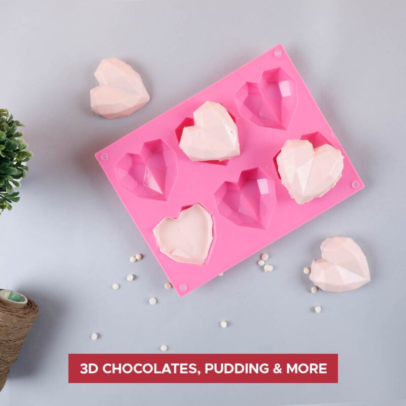 Ambrosia Silicone 3D Heart Shaped Mould - Pink - Image 7