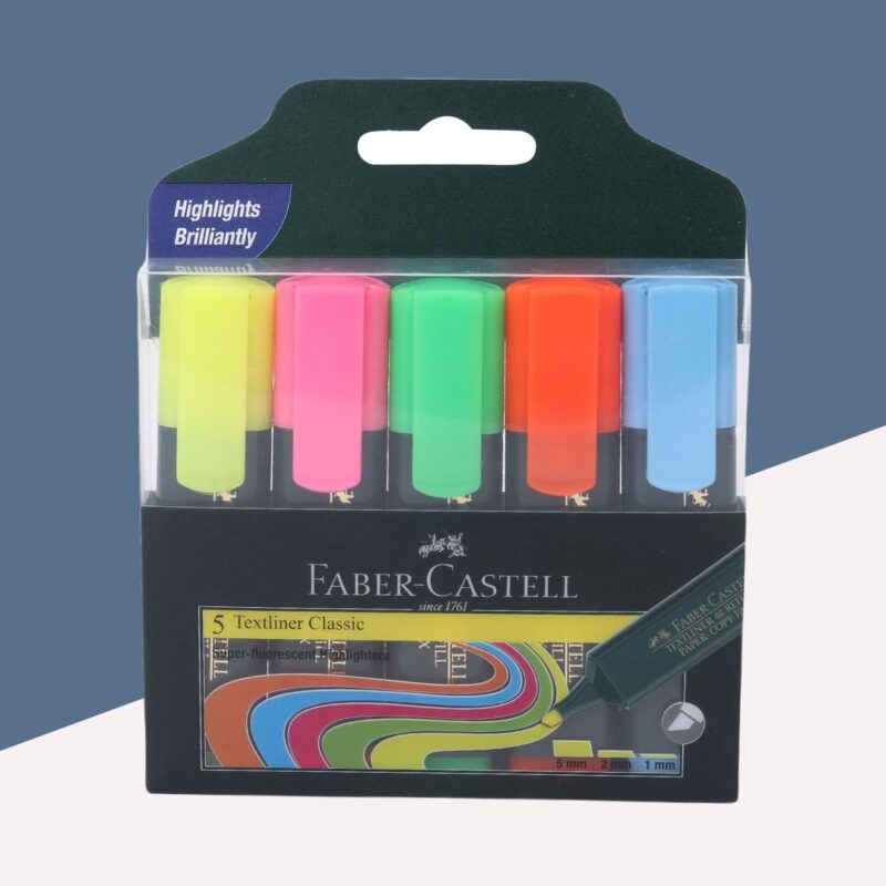 Faber-Castell Textliner Refillable Highlighters - Assorted ( Pack Of 5 )