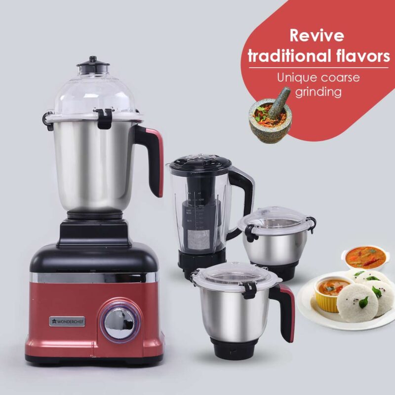 Wonderchef Renewed Sumo Mixer Grinder | 1000W | 3 Stainless Steel & 1 Fruit Filter Jar | Long Motor Life - Image 16