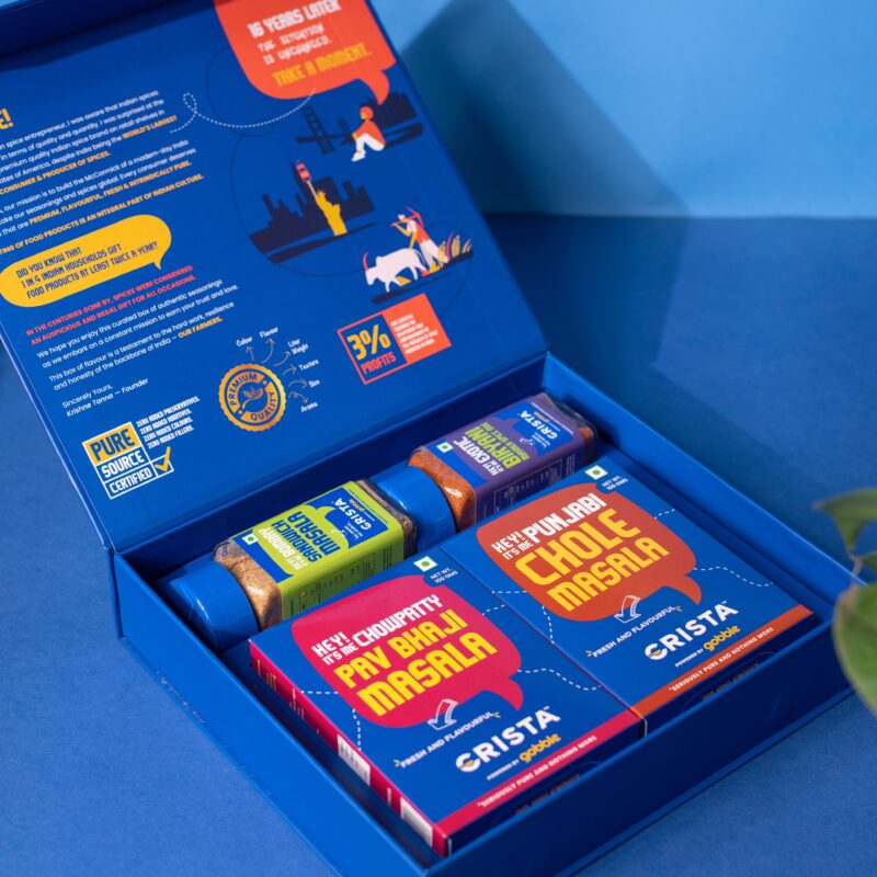 CRISTA Irresistibly Indian Seasonings Gift Box| Box of 4| Festive Gift| Pure Spice Gifting: 295 gms - Image 2