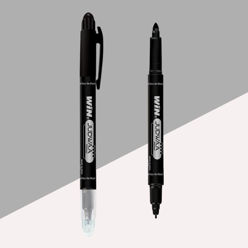 WIN Judwaa Dual Tip CD/DVD/OHP Marker Pens – Black Ink ( Pack for 1 )