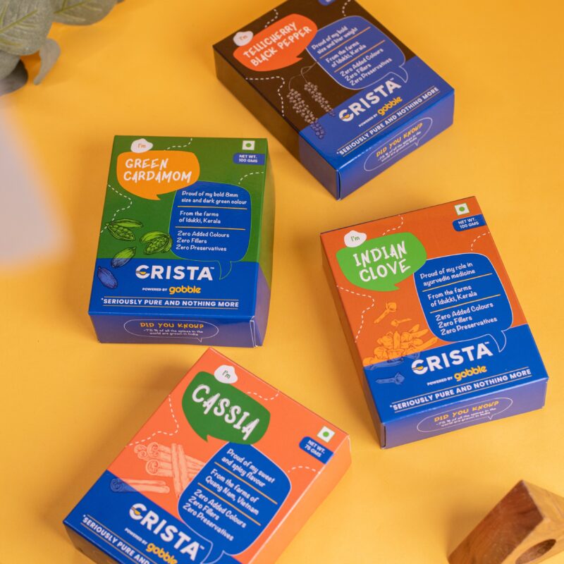 CRISTA Earthy Spice Potli - Natural| Pack of 4| Diwali Gift| Pure Spice Gifting: 375 gms