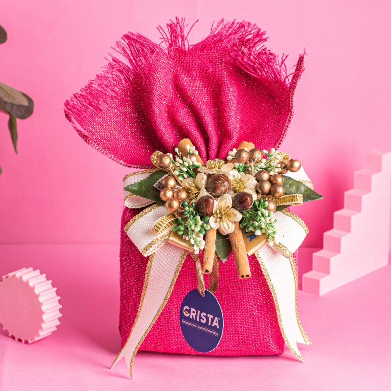 CRISTA Earthy Spice Potli - Pink| Pack of 4| Diwali Gift| Pure Spice Gifting: 375 gms - Image 5