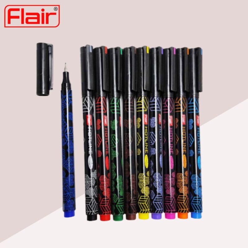 Flair Hotline Fineliners- Multicolour ( Pack Of 10 )