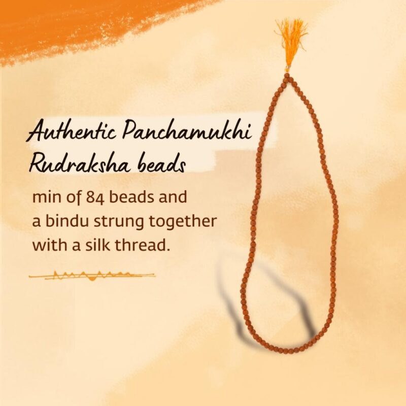 Authentic Isha Panchamukhi (five-faced) Rudraksha Mala. Consecrated at Dhyanalinga. Your cocoon of energy (8 mm) - Image 2