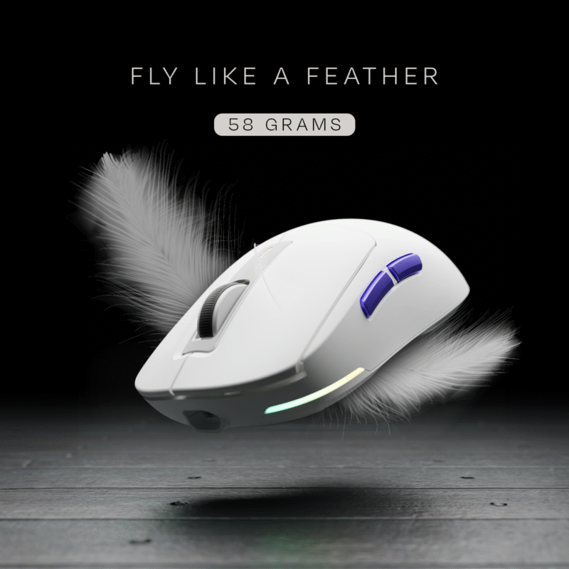 Pegasus 58g Ultra-Light Wireless White Gaming Mouse