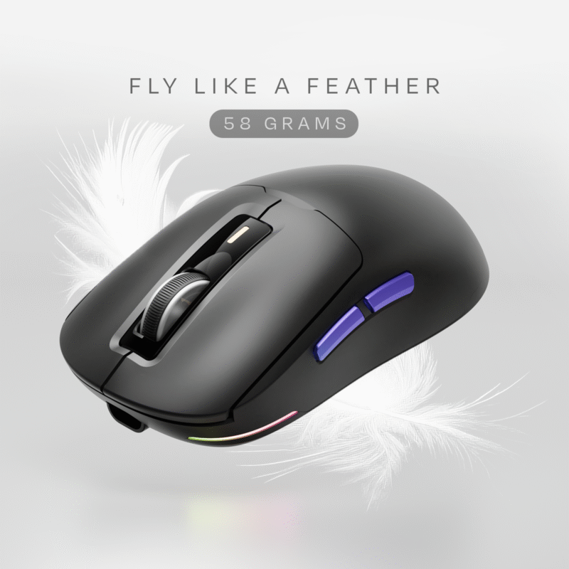 Pegasus 58g Ultra-Light Wireless Black Gaming Mouse