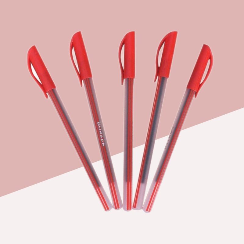 Use & Throw Ball Pen – Red ( Pack of 5 )