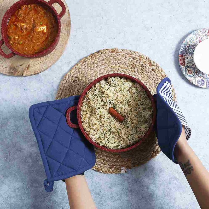 Como Pot holder with pocket - Blue - Image 5