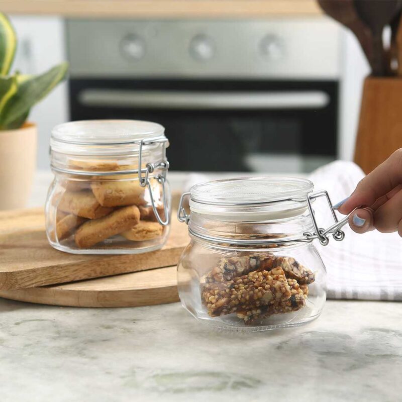 Bormioli Fido 2 Pc Set Glass Jar Container Small - Image 2