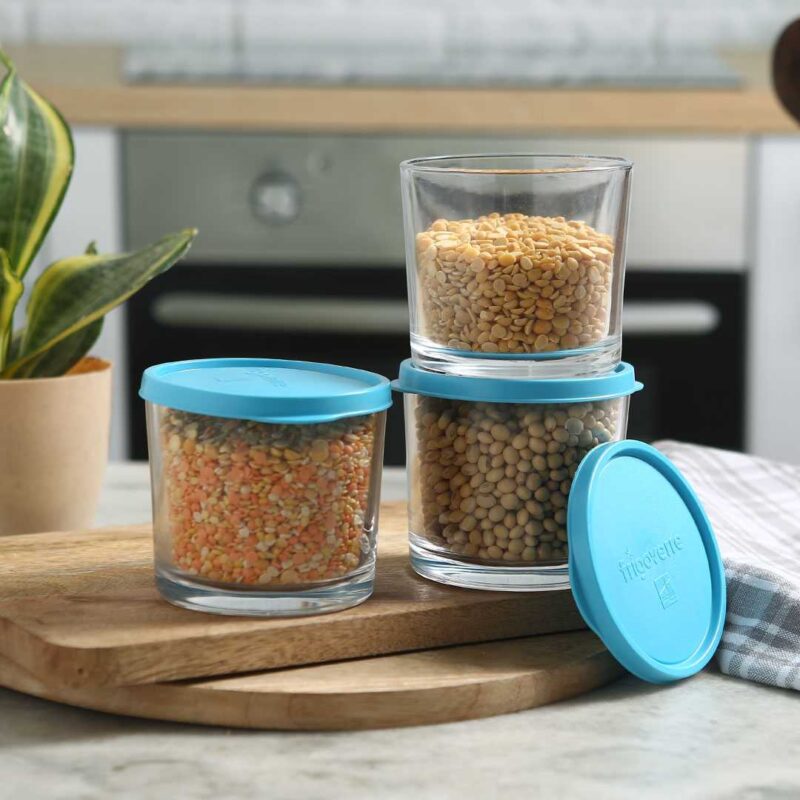 Bormioli Frigoverre 3 Pc Set Round Glass Container 350 ml - Image 5