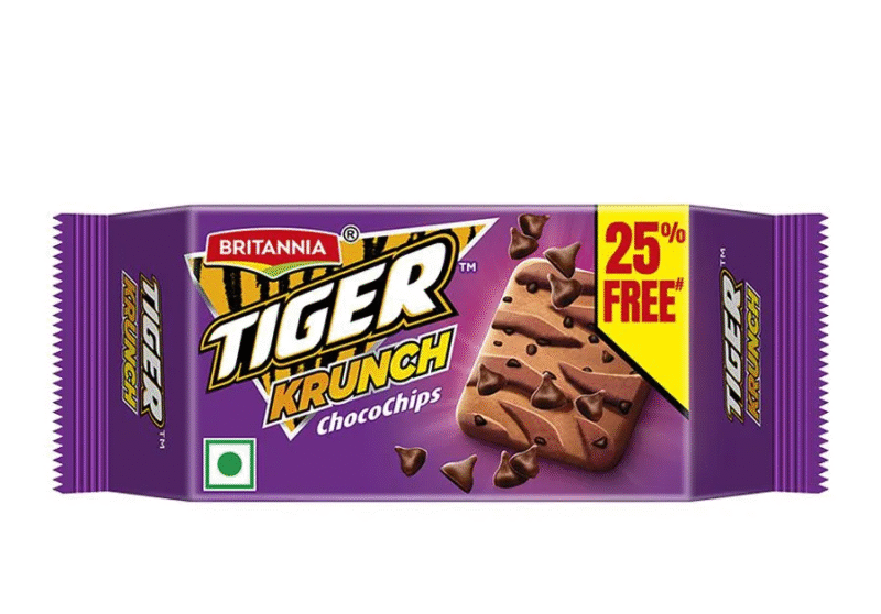 Britannia Tiger Cookies - Krunch Chocochips, 36 g Pouch