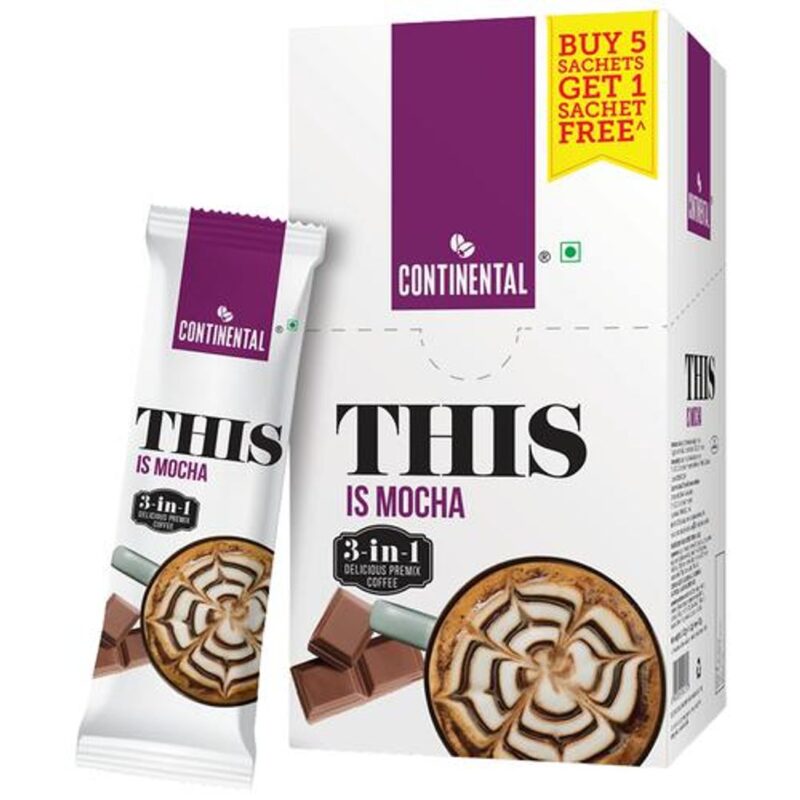 Continental This Mocha 3 In 1 Premix Instant Coffee, 132gm Box (22g*6 Sachets)