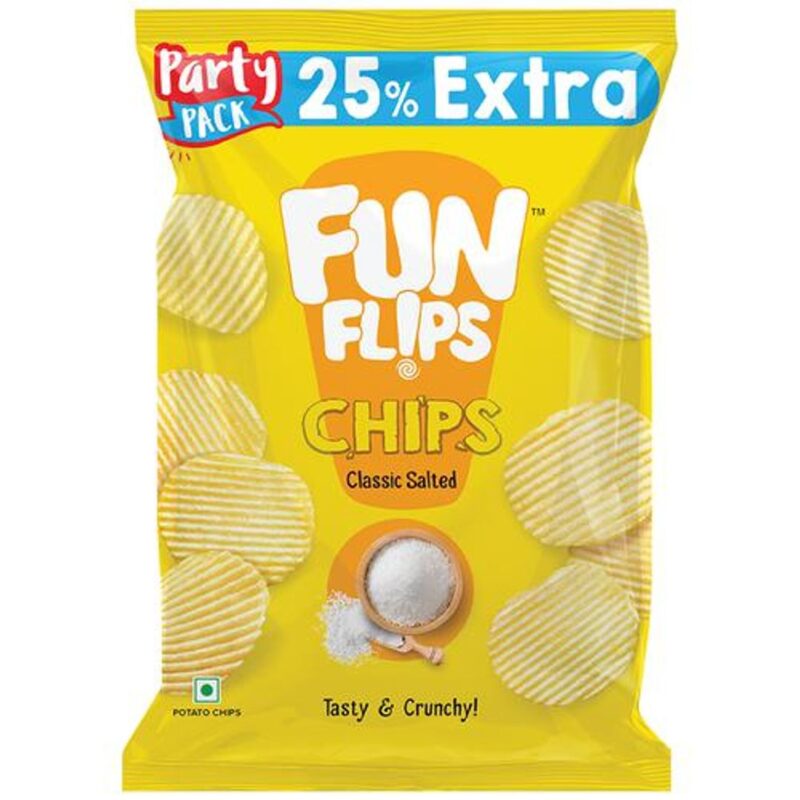 50x Fun Flips Potato Chips - Classic Salted, 52 g each (Pack of 50)