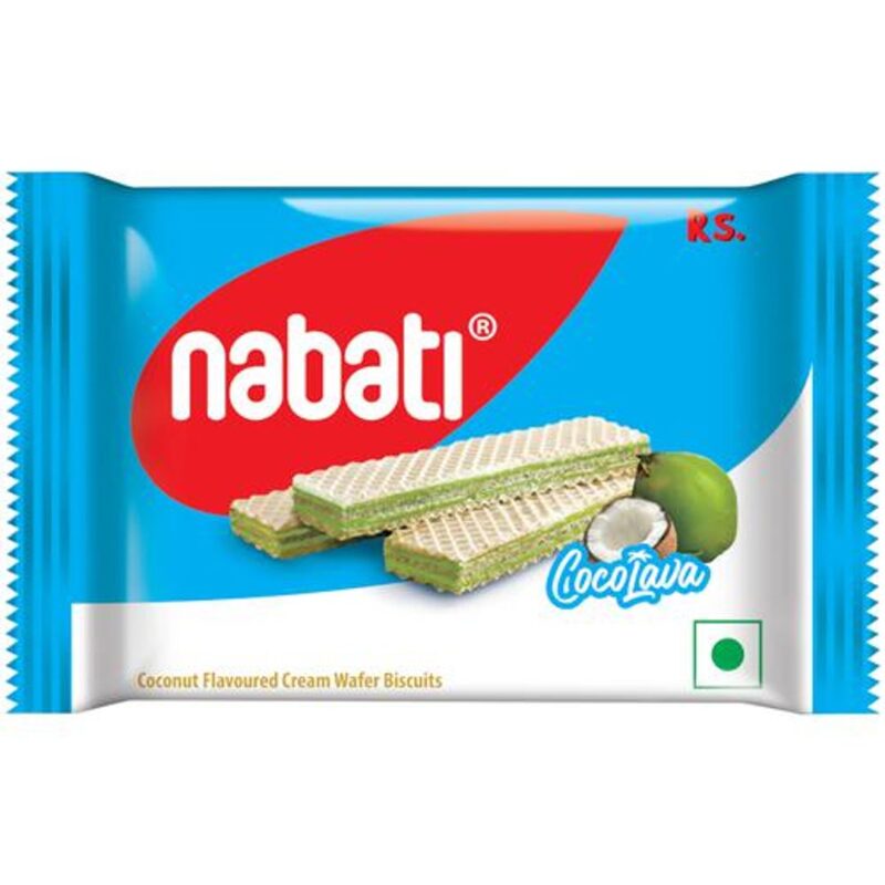 50x Nabati Coconut Flavoured Cream Wafer Biscuits - Coco Lava, Pack of 50 (35 g each)
