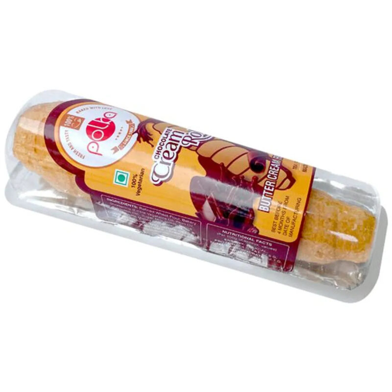 25x Polba Chocolate Cream Roll Crispy Cream Roll, Pack of 25 (45 g each)