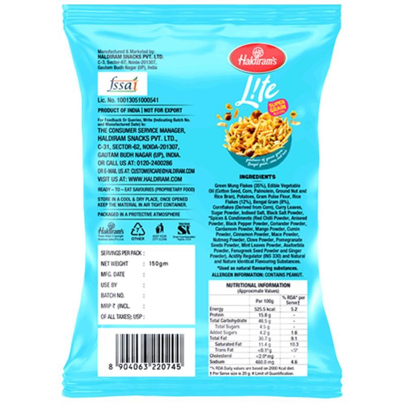 5x Haldirams Super Grain Mixture - Lite, Sensible Snacking, Rich In Taste, Pack of 5 - 150 g each - Image 2