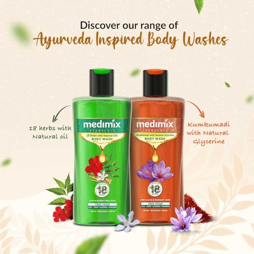 3x Medimix Ayurvedic Body wash, Sandal With Eladi Oil For Clear, Glowing And Tan-Free Skin , 300ml each - Pack of 3 - Image 2