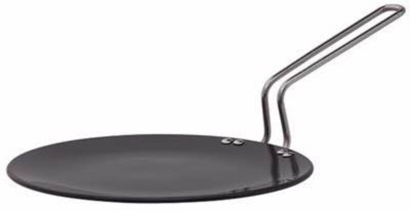 Hawkins Futura Hard Anodised Roti Tava 26cm, 4.88mm Thick Induction Compatible (Black)
