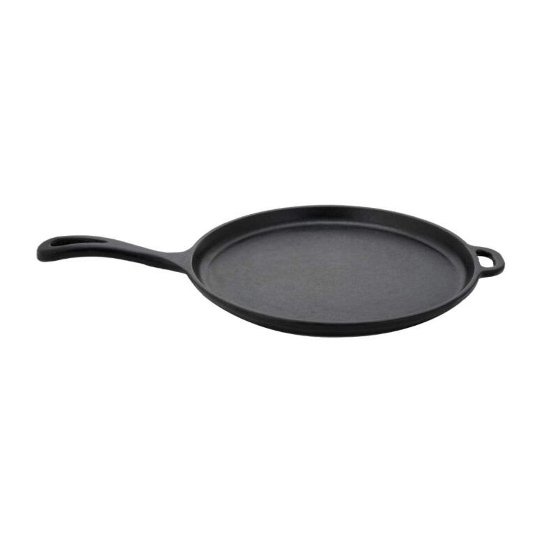 Bhagya Cast Iron Cookware Pre-Seasoned Dosatawas (12 Inches)-Long Handle - Cast Iron, Black - Image 4