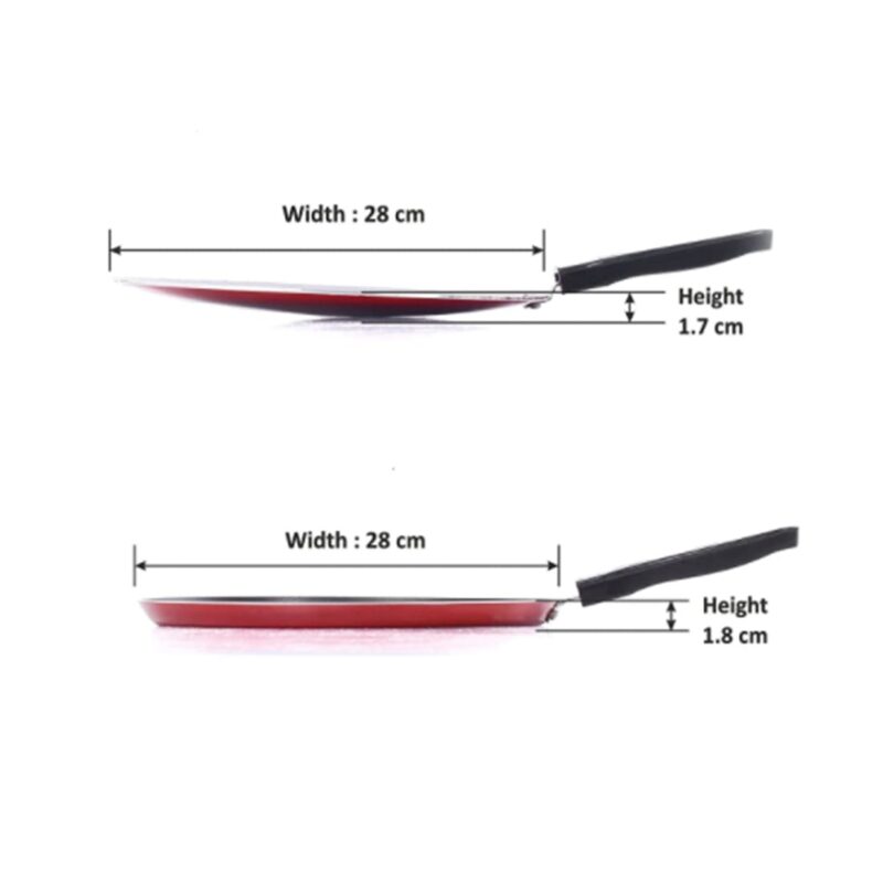 Xtend Supreme Nonstick Dosa Tawa and Concave Tawa(Roti Tawa) 2pcs Combo Set, 27.5 cm Diameter (Aluminium, Non-Stick) Gas Stove Compatible only - Image 5