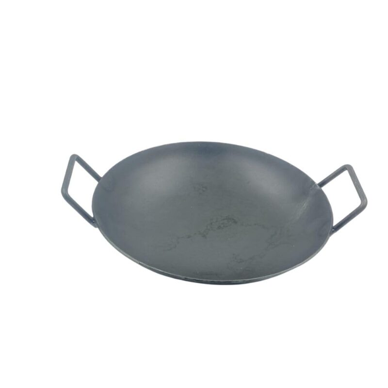 K AND K Pure Iron Appachatty with 2 Side Handle | Appam Pan | Appakadai | Black 10Inch
