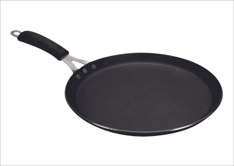 AJANTA Iron DOSA TAWA (11 inch, 3 MM Thickness) for Dosa/Roti/chapati| Gas and Induction Friendly | Non Toxic | Naturally Nonstick| Pure Iron Cookware