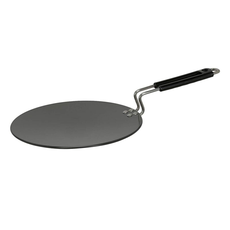 Vinod Black Pearl Hard Anodised Tawa - 22 cm | 4.25mm Thickness | Metal Spoon Friendly | Riveted Sturdy Handle | Long Lasting Roti, Paratha Tawa | 2 Year Warranty | Toxin Free