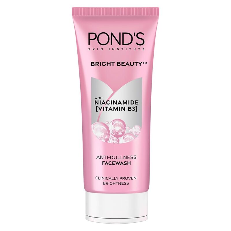 4x POND's Bright Beauty Anti-Dullness & Brightening Facewash With Niacinamide | For Glass-Skin Like Shine And With 4X Visibly Brighter Skin, 100Gm each - Pack of 4