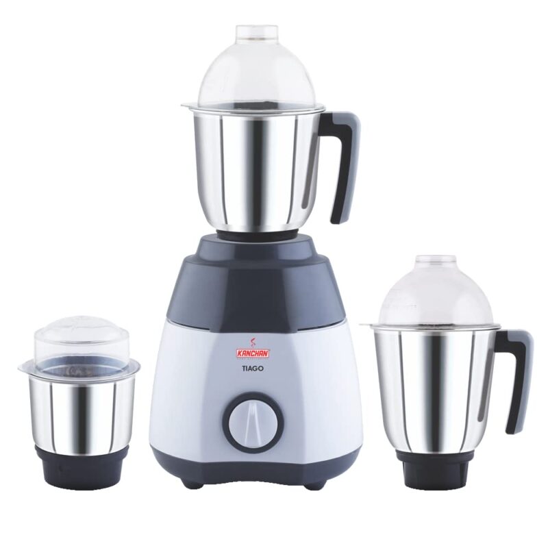 Kanchan Tiago Mixer Grinder (750W), 3 Multipurpose SS Jars | 3 Speed Control Heavy Duty Grinding | Overload Proctector With Shockproof ABS Body | Mixie For Kitchen with 5 Years Warranty On Motor