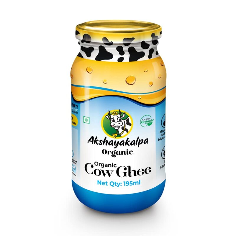 Akshayakalpa Organic Cow Ghee -195 ml – Pure organic ghee, traditionally-churned, chemical-free, granular ghee, nutritious by nature