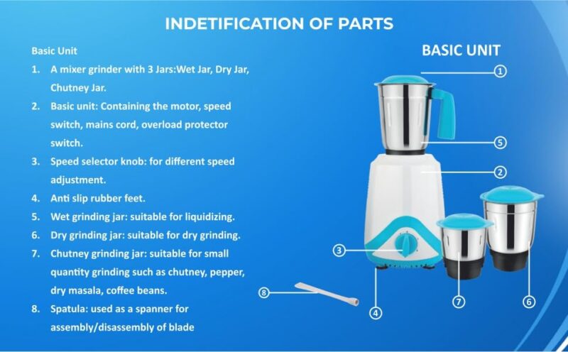 Crest Mixer Grinder for Kitchen - 2 Jars 500 Watt - Mixie with Mini Jar for Chutney & Liquidizing Jar used as Wet Grinder & Blender for Milkshake, Smoothie, Puree -Stainless Steel Blades - Image 4