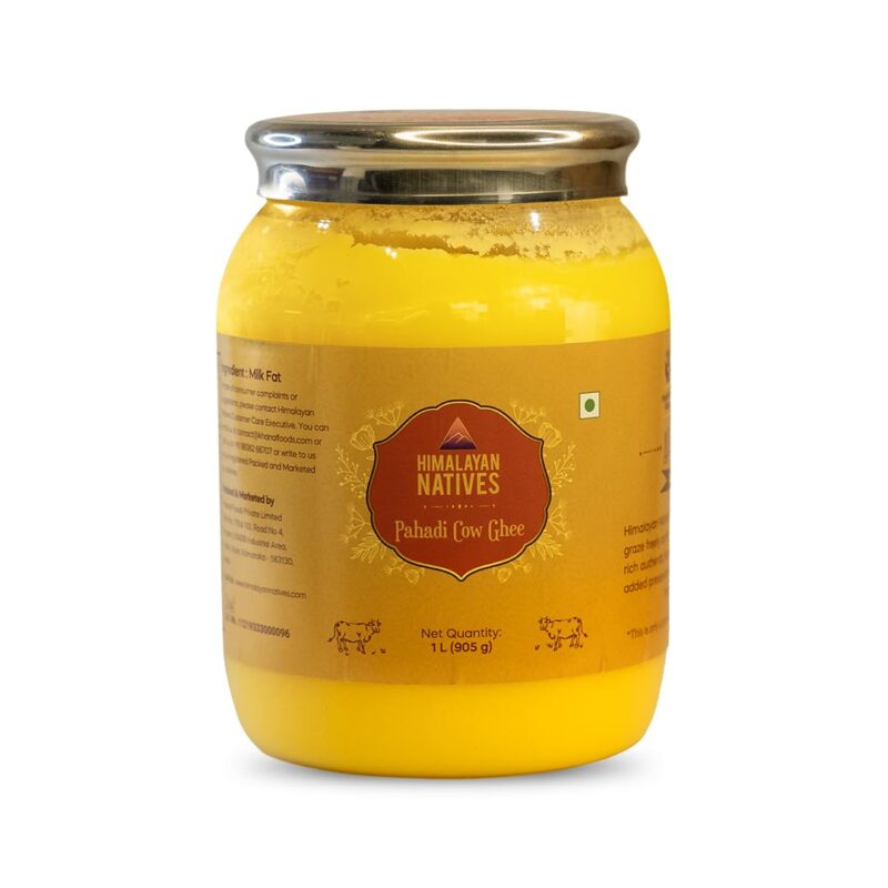 Himalayan Natives Pahadi Ghee 1L | 100% Authentic Ghee | Sourced from Himalayan Grass-Fed Pahadi Cows | Rich Taste & Aroma | Authentic Desi Ghee