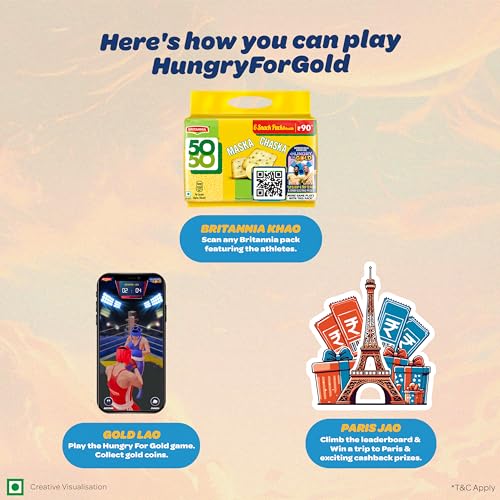 4x Britannia 50-50 Maska Chaska Biscuits, 300 g each - Pack of 4 - Image 14