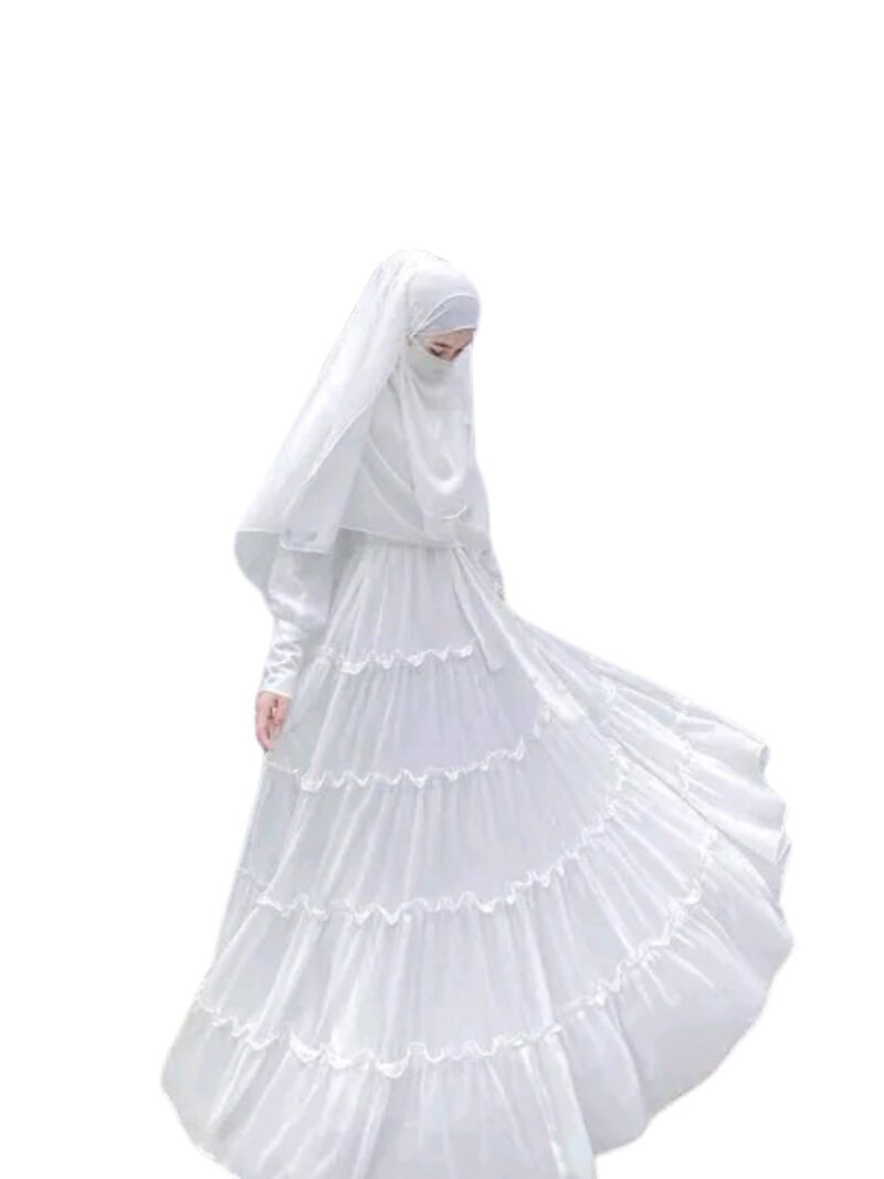BURAQUE DESIGNER Nida fabric Free Size Muslim Burqa/Abaya & Burkha Dress for Muslim women and Girl's (M02-White-Burkha)