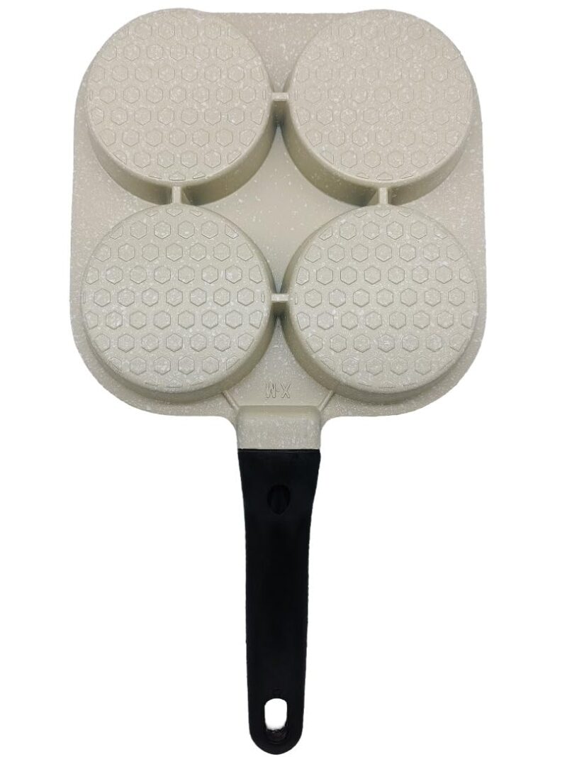 2heet Non Stick Appam Maker Uttappa Tawa (4-Cavities), Granite Uttapam Pan, Gas&Induction Compatible, 19.5 cm, PFOA Free (Beige) - Image 4