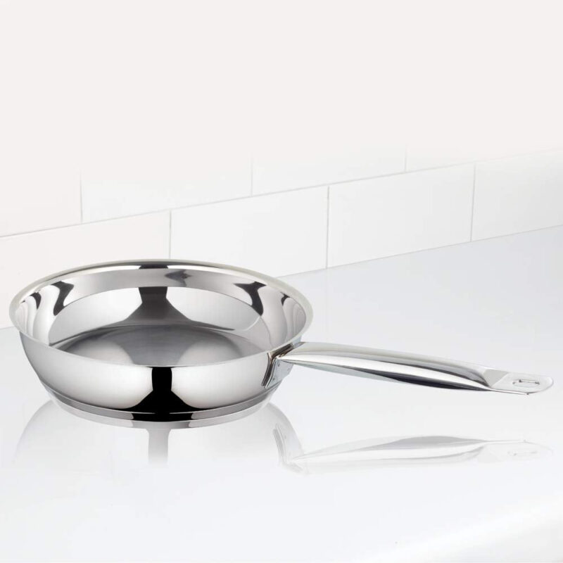 Borosil Cookfresh Stainless Steel Frying Pan 2.2 L (24 cm) | Impact Bonded Tri-ply Bottom | Gas Stove, Induction, Hot Plate Friendly | Uniform Heating, Cooltouch Handle | Skillet Fry Pan - Image 4