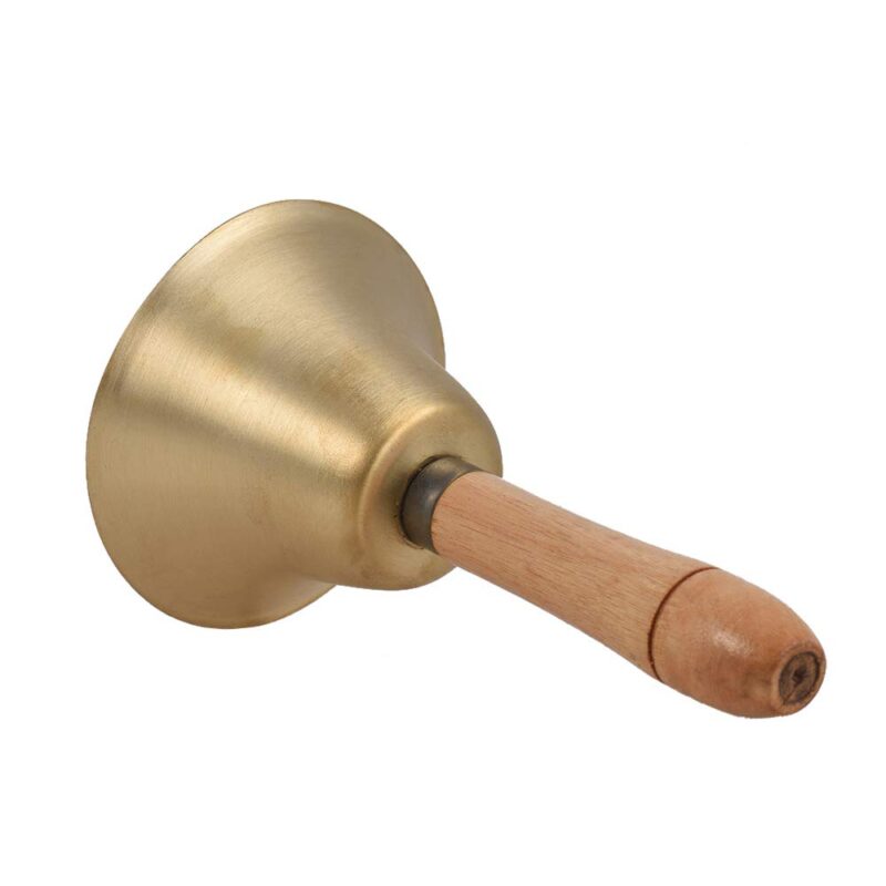 Brass Hand Bell Loud Call Bell Handbell Desk Ringbell with Wooden Handle Festival Decoration Food Line Alarm School Hotel Sercive - Image 4