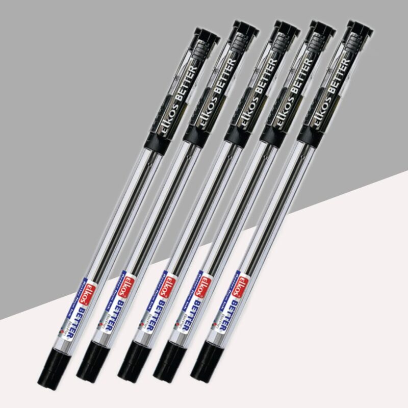 Elkos Better Ball Pen โ Black ( Pack of 5 )